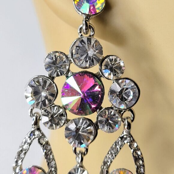 Aurora Borealis Crystal Earrings - Picture 6 of 10